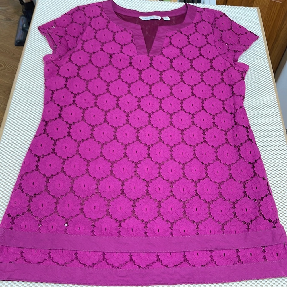 Isaac Mizrahi Fuchsia/Purple Top - Sz M